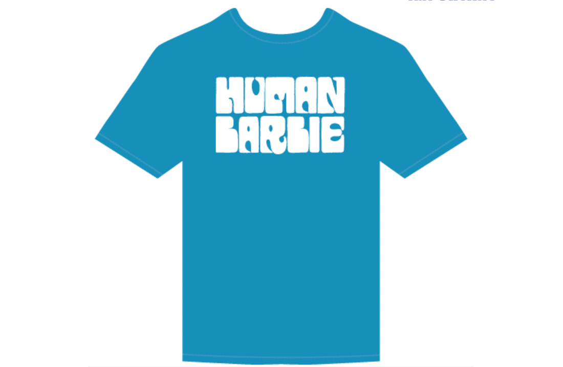Human Barbie T-Shirt • Blue & White